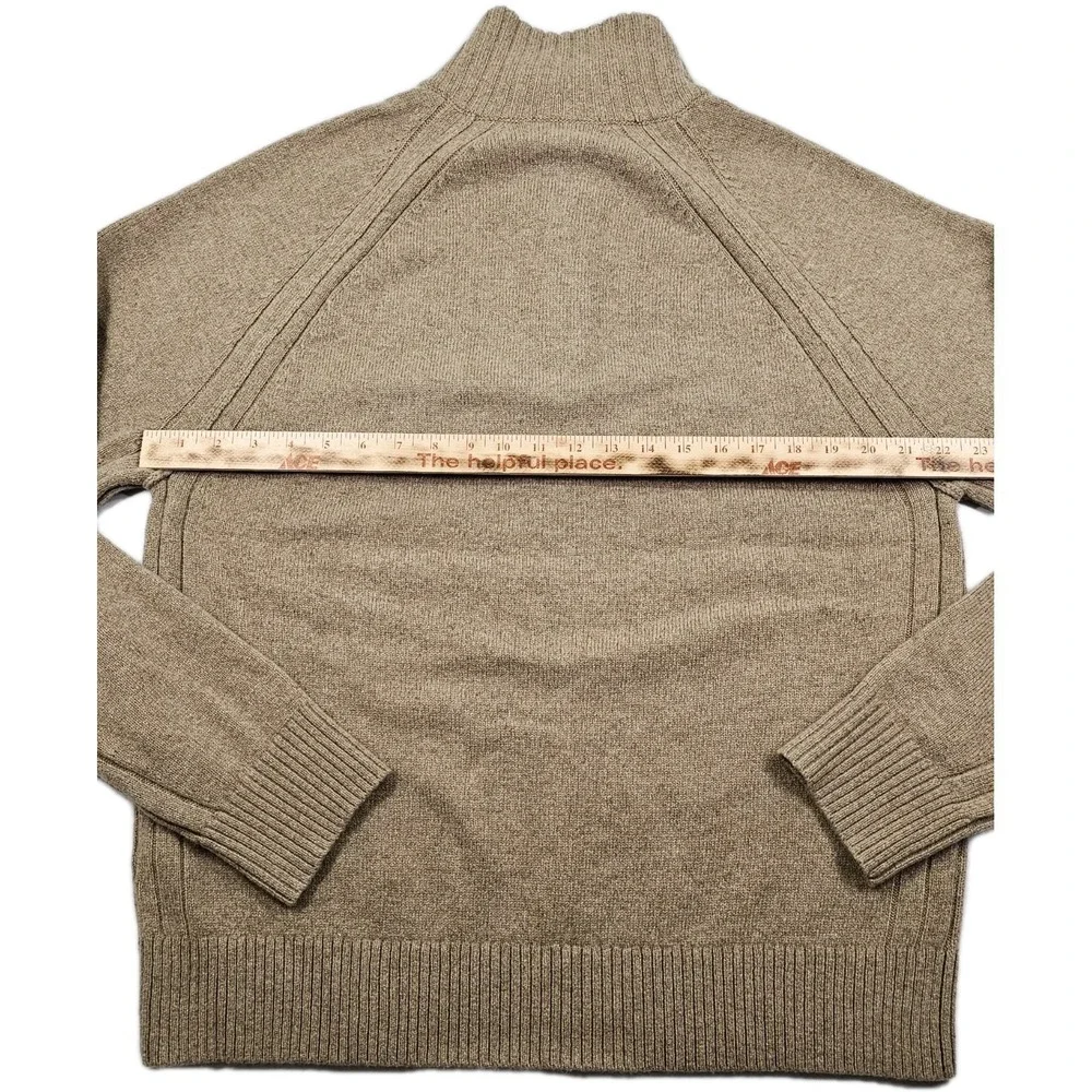 Banana Republic Mock Neck 1/4 Button Sweater Mens L‎ 80% Recycled Italian Wool